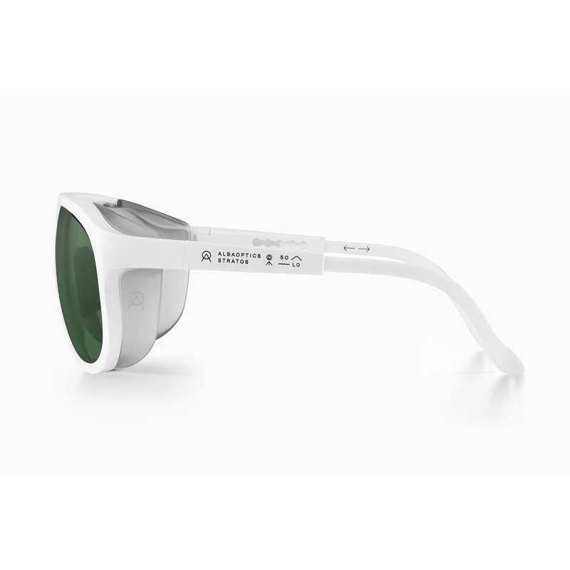 ALBA OPTICS アルバ オプティクス ソロ ダークグリーンレンズ サングラス 【SOLO VZUM LEAF】 ホワイトフレーム（WHT*LEAF）