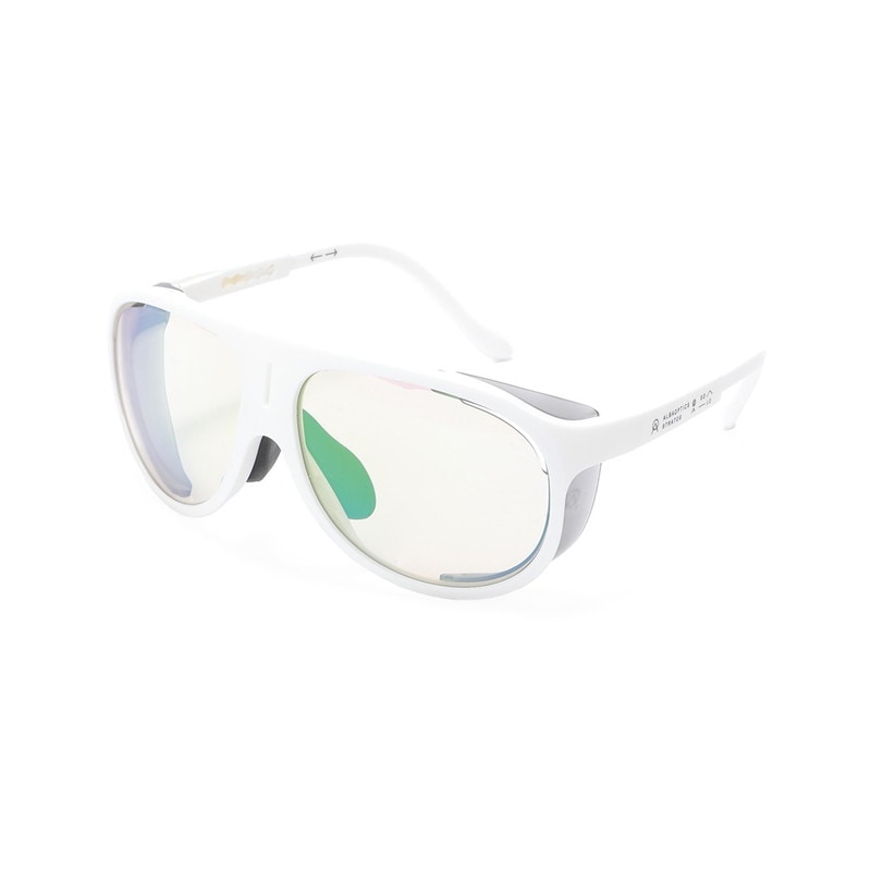 ALBA OPTICS アルバ オプティクス ソロ 調光グリーンミラーレンズ サングラス 【SOLO VZUM F-LENS BTL 2.0】 ホワイトフレーム（WHT*BTL2.0)