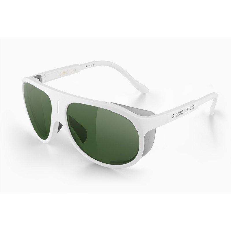 ALBA OPTICS アルバ オプティクス ソロ ダークグリーンレンズ サングラス 【SOLO VZUM LEAF】 ホワイトフレーム（WHT*LEAF）